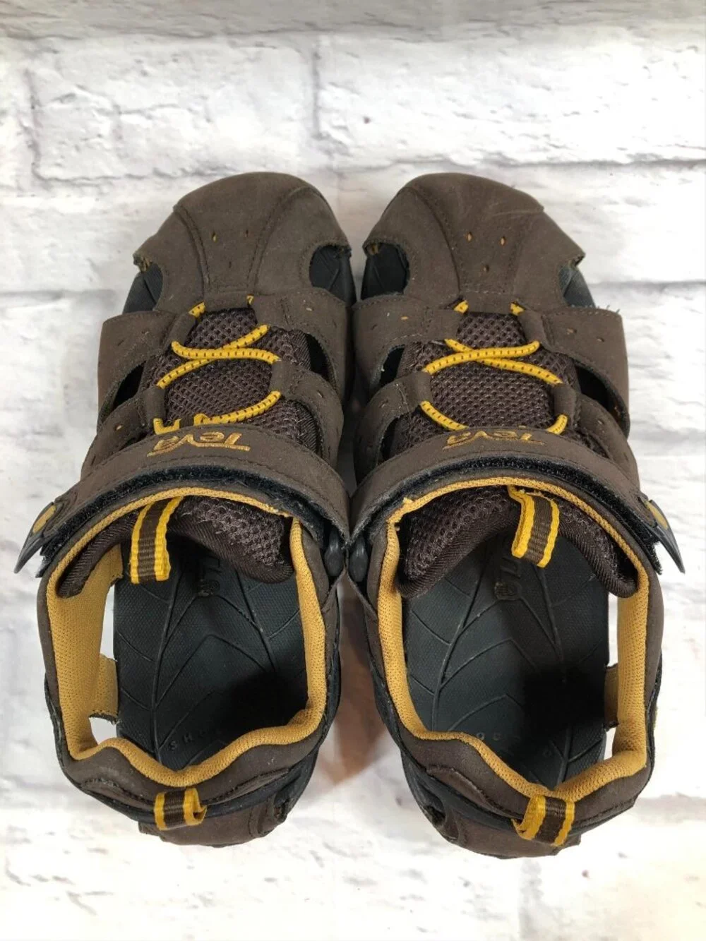 Teva Big Kids 6 / 36 Dozer Trail 6226 Brown Yellow Closed Toe Sport Sandals